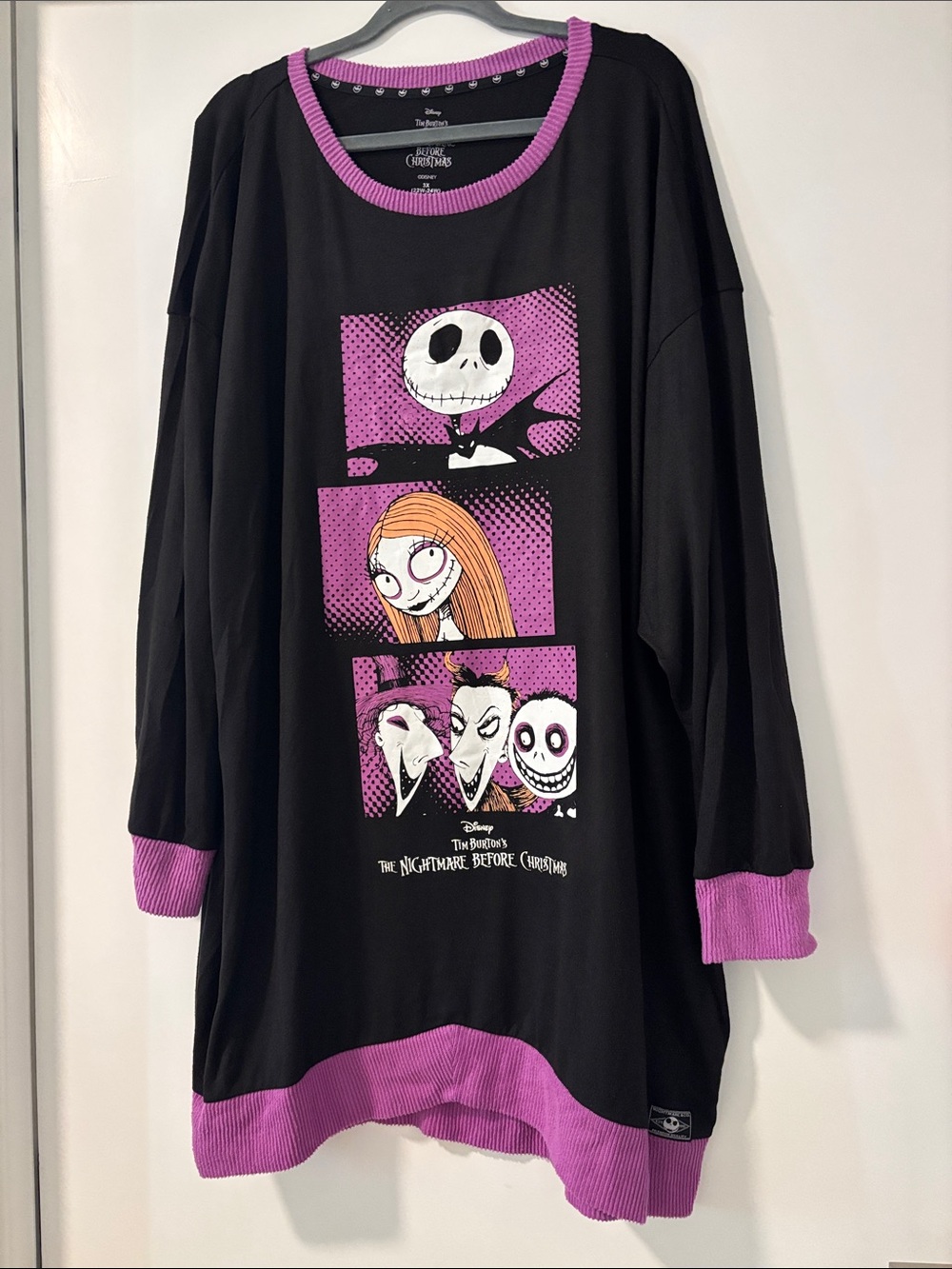 Tim Burtonโs the nightmare before Christmas sleep gown size 3X